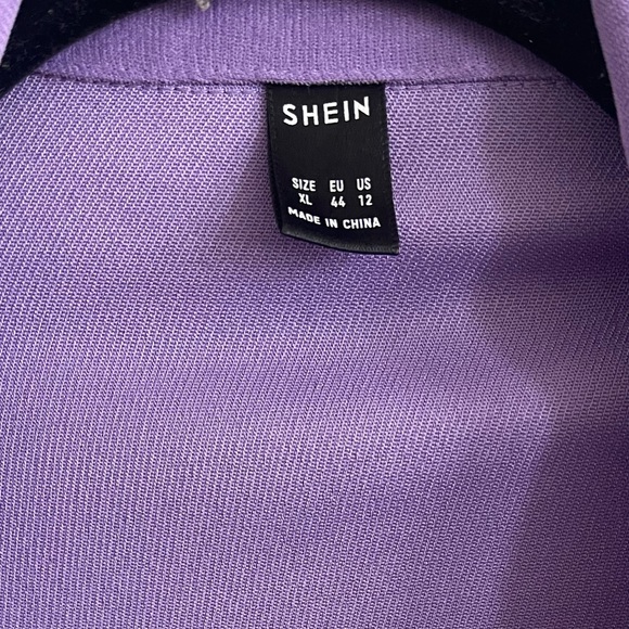 🆕 SHEIN Purple Bandana Print Cropped Jacket - Picture 4 of 6